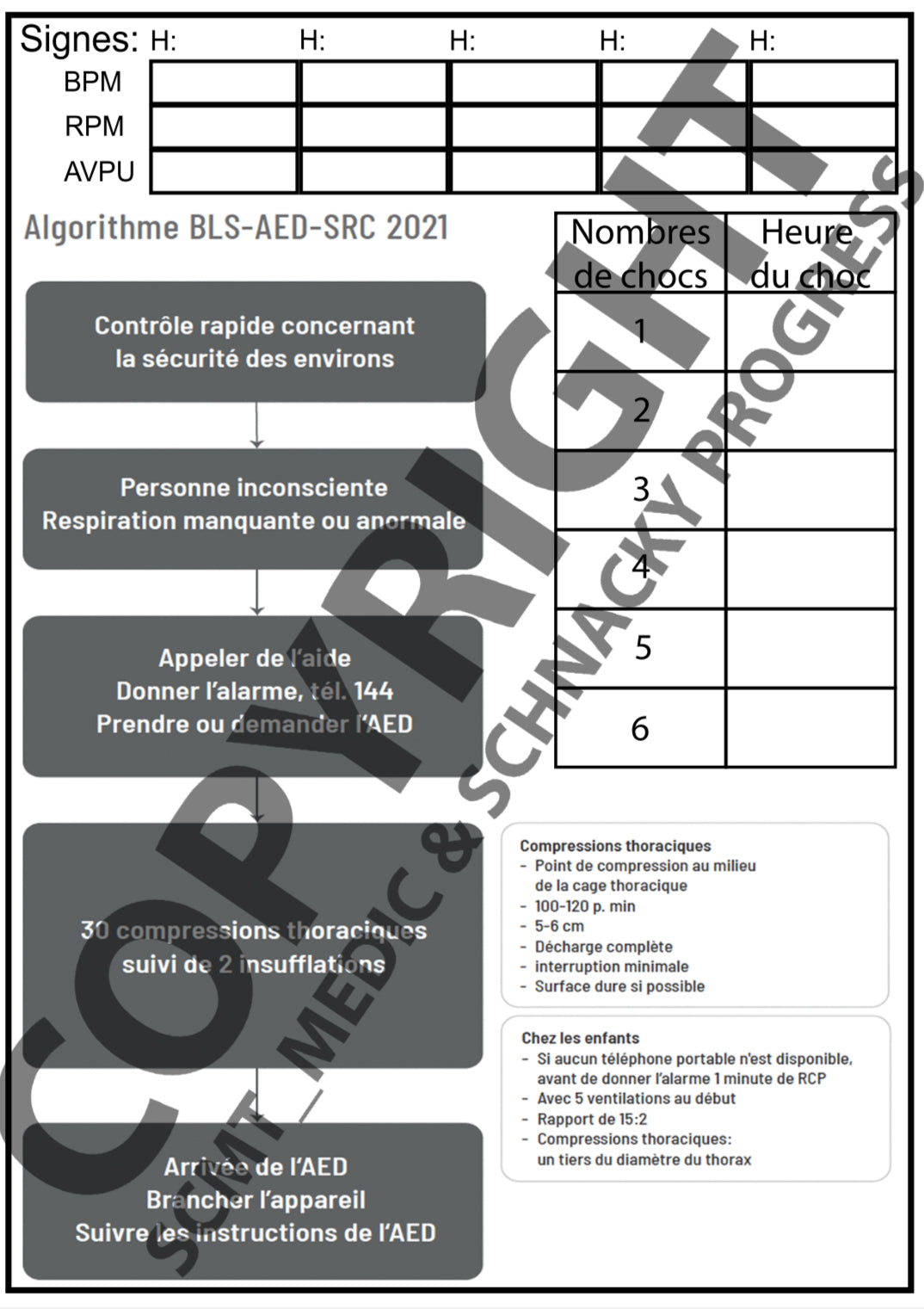 BLS-AED Assessment Card