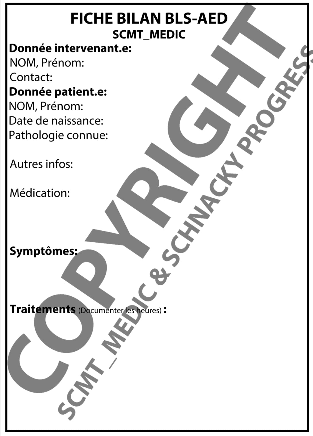 BLS-AED Assessment Card